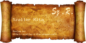 Szaller Rita névjegykártya